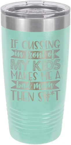 Vista 12 de Taza de viaje con pajita grabada a láser con citas divertidas de OnlyGifts.com