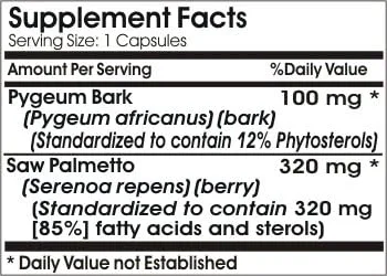 Vista 2 de Pygeum 100 mg & SAW Palmetto Extracto de 320 mg Estandarizado/ 200 Cápsulas/ Pure/ by Purecontrol Suplementos