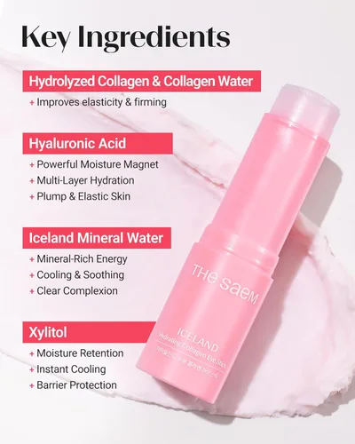 Vista 5 de THESAEM Iceland Hydrating Collagen Eye Stick 0.38 oz – Bálsamo de ojos hidratante antiarrugas para piel flácida – Tratamiento debajo de los ojos