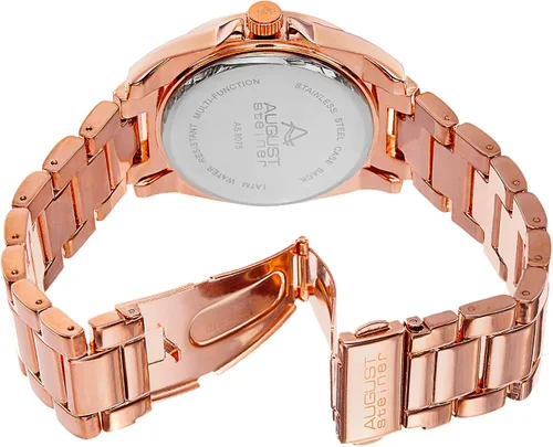 Vista 4 de August Steiner AS8075 - Reloj multifunción para mujer, 3 subesferas día, fecha y GMT en pulsera de acero inoxidable