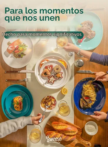Vista 6 de Sweese Platos de postre de porcelana – Platos de ensalada de 7.8 pulgadas, platos pequeños para aperitivos, juego de 6 – Lavavajillas, microondas