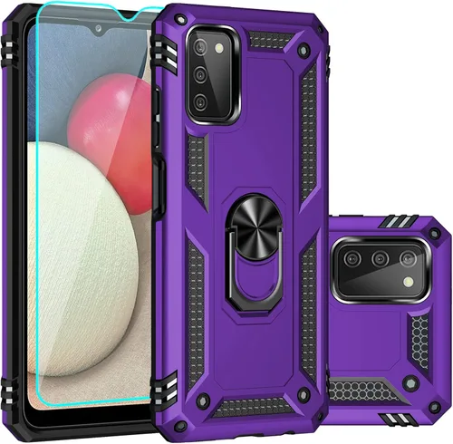 Vista 7 de Funda para Galaxy A03S, con protector de pantalla, grado militar, 16 pies, probada contra caídas con soporte magnético, funda protectora de montaje