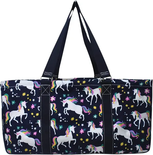 Vista 195 de NGIL Bolsa de comestibles reutilizable extra grande plegable de gran tamaño para comestibles, almacenamiento, picnic, playa, Estampado