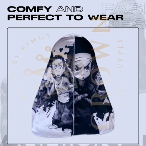 Vista 4 de Art Silky Durag con colas largas y anchas, durags de tela de seda suave satinada para mayor comodidad y compresión