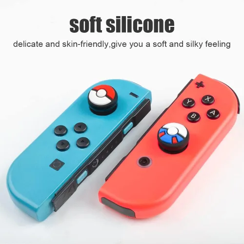 Vista 2 de Switch Joycon Thumb Grip Caps, Soft Silicone Joystick Cover Compatible with Nintendo SwitchOLEDSwitch Lite, Analog Stick Grips Button Covers for