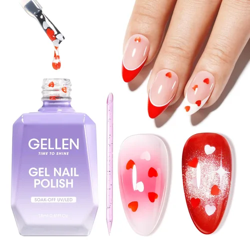 Vista 10 de GELLEN - Capa superior de gel cromado, para esmalte de gel en polvo de uñas, curado UV