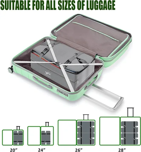 Vista 3 de Compressible Packing Cubes Portable Hanging Closet Shelves 17"x12"x24" Extendable Travel Organizer Nylon Packing Bags for Suitcase