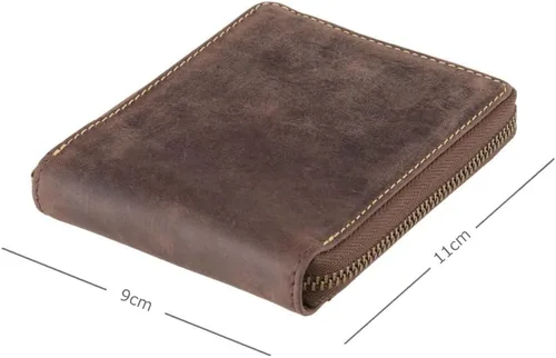 Vista 4 de VISCONTI Billetera para hombre, M, Marrón aceite., Cartera RFID con cremallera