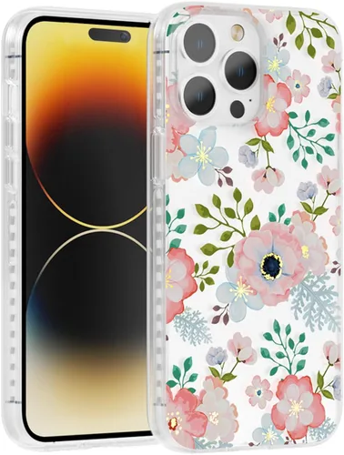 Vista 33 de SCORPIFY Funda para iPhone 14 Pro Max con diseño iridiscente de mariposa azul, bonita funda transparente para mujeres y niñas
