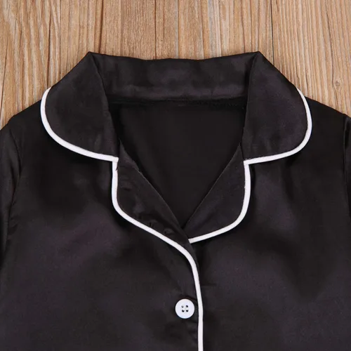 Vista 128 de Conjunto de pijama de manga larga con botones para niña pequeña, conjunto de ropa de dormir
