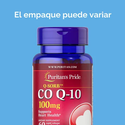 Vista 2 de Puritan's Pride Coenzima CoQ10 100 mg, suplemento dietético para la salud cardíaca, presión arterial, salud oral de las encías y apoyo al
