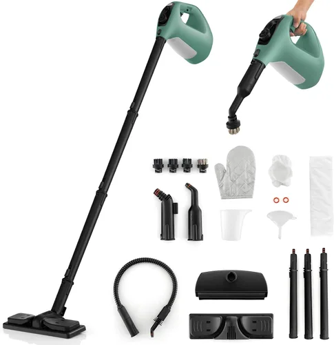 Vista 12 de S AFSTAR Limpiador de vapor de mano, vaporizador presurizado de 1400 W con accesorios de 14 piezas y bloqueo para niños, mopa de vapor portátil
