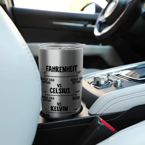 Vista 6 de Fahrenheit vs Celsius vs Kelvin Stainless Steel Insulated Tumbler
