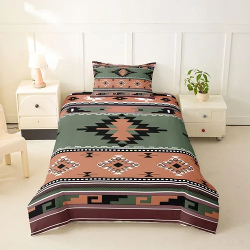 Vista 57 de Erosebridal Juego de funda de edredón estilo bohemio occidental tamaño individual, diseño de vaca atrapasueños del suroeste, juego de ropa de cama