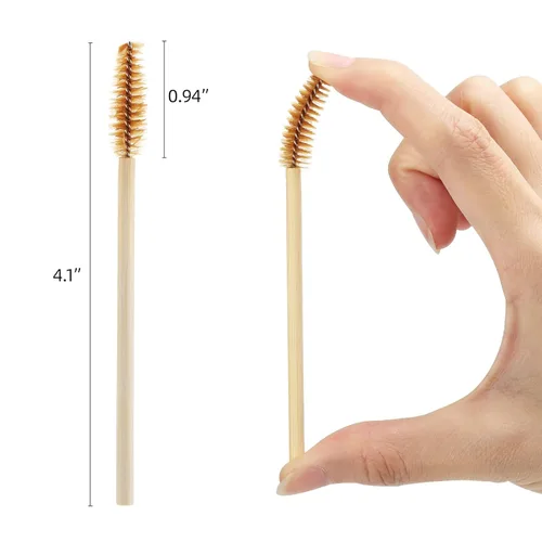 Vista 2 de 100 varitas de rímel desechables, brocha de bambú para extensiones de pestañas, cepillos de cejas para pestañas, kit de maquillaje aplicador
