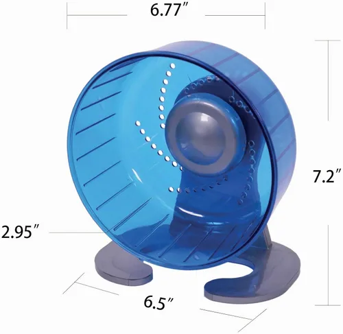 Vista 6 de Petest Rueda de ejercicio para hámster, ruedas silenciosas para hámster, diámetro de 6.7 pulgadas, color azul