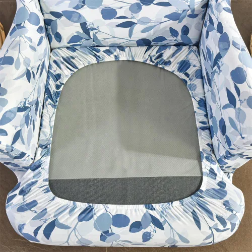 Vista 4 de Fundas para silla Wingback, 2 piezas, fundas elásticas elegantes para silla de ala con parte inferior elástica, protector de muebles para Hojas