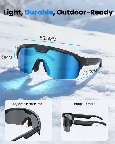 Vista 7 de Lentes inteligentes AI con cámara 4K, gafas de grabación de video con estabilización EIS y OIS, gafas de sol polarizadas, asistente de voz ChatGPT
