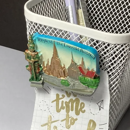 Vista 3 de A-ONE Templo del Buda Esmeralda Tailandia 3D Turístico Refrigerador Imán 1PC+Wat Phra Kaew Bangkok Craft Applique Patch 1PC, Resina Nevera, Parche