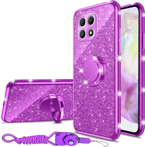 Vista 16 de nancheng Funda de teléfono para TCL A3X (A600DL), funda para Alcatel TCL A3X niñas y mujeres, bonita funda de silicona transparente con purpurina