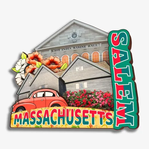 Vista 10 de Boston Massachusetts USA America - Imán de madera para nevera, colección de madera 3D, hecho a mano, recuerdos de la ciudad, imán para nevera