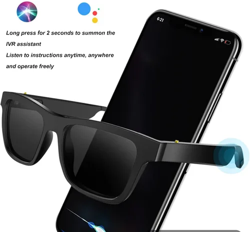 Vista 4 de Fydun Gafas de sol inteligentes que llaman las manos que filtran el deslumbramiento gafas de música para viajar