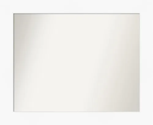 Vista 52 de Amanti Art Espejo de baño plateado para sobre el fregadero, espejo cuadrado de níquel cepillado de 30 x 30 pulgadas, marco moderno grande, se cuelga