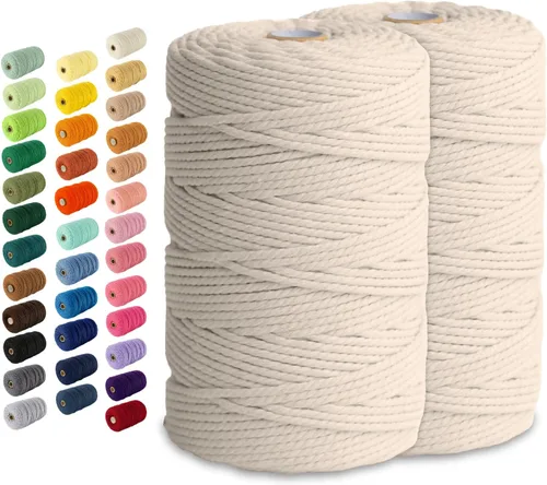 Vista 143 de Nook Theory Hilo de macramé de 3mm 109 yardas - Cuerda de macramé suave de 4mm, 5mm perfecta para nudos - Suministros de macramé para colgadores