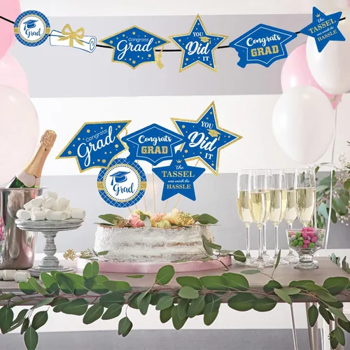 Vista 5 de party greeting Juego de 24 decoraciones de graduación 2026, decoración de mesa de clase de 2026, felicitaciones para fiesta de graduación, centros