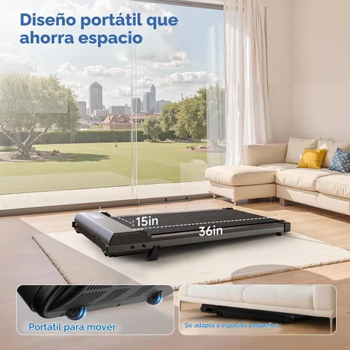Vista 8 de Incline Walking Pad with Incline 8% & 2.5HP, Quiet Under Desk Treadmill≤35DB for Home Office, Upgraded Portable Treamill with High 350LB Capacity