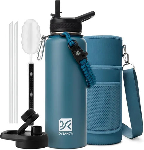 Vista 52 de DYSANKY Botella de agua aislada de 32 onzas, metal al vacío de acero inoxidable grueso, jarra de agua deportiva portátil para gimnasio y senderismo