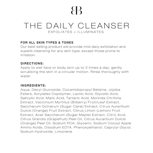 Vista 6 de Biba De Sousa, The Daily Cleanser - Gel de baño facial y corporal con cuentas exfoliantes, para piel normal, grasa o manchada, ilumina y refina