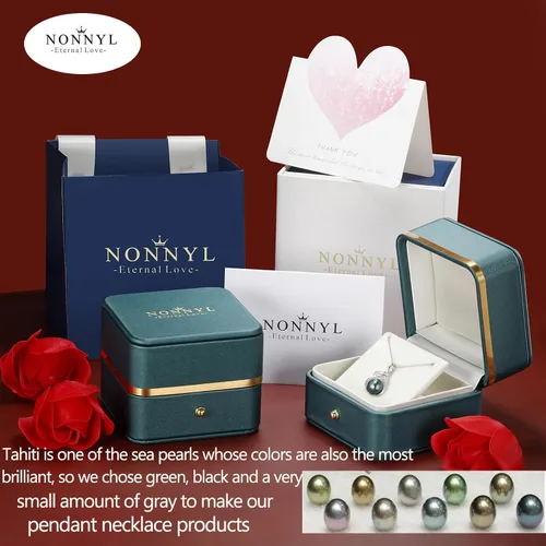 Vista 7 de Regalos para Mujeres Esposa-Collar-de-Perlas-Negras-de-Tahití-Regalo para Esposa Boda Cumpleaños Aniversario Joyería-Mamá Novia Ella Regalos del Día