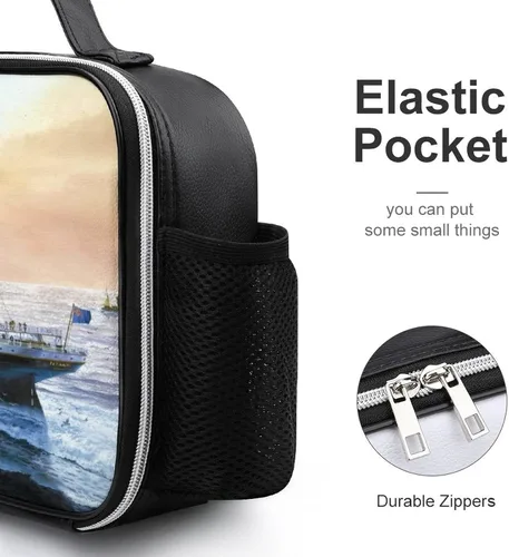 Vista 4 de Retro Titanic Famous Old Historic Lunch Bag - Lonchera aislada, reutilizable, bolsa de almuerzo para oficina, trabajo, viajes