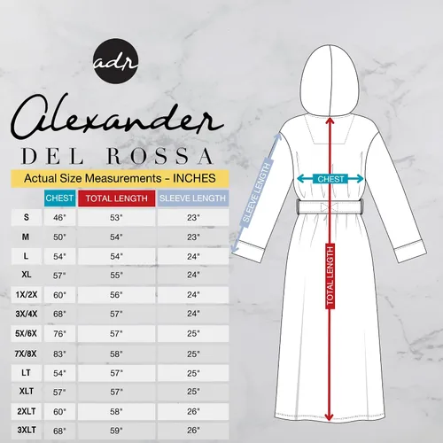 Vista 6 de Alexander Del Rossa - Bata de baño de forro vellón, con capucha, para hombre, colores lisos