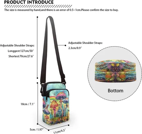 Vista 5 de Bolso cruzado de 2 capas para hombre, cartera para pasaporte, bolsa de mensajero