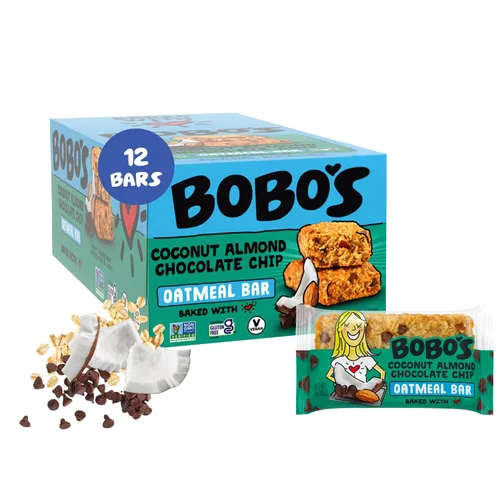 Vista 8 de Bobo's Barras de mantequilla de almendra y avena, sin gluten, sin OGM, avena integral, paquete de 12 Barritas de aperitivo Para llevar Hechas