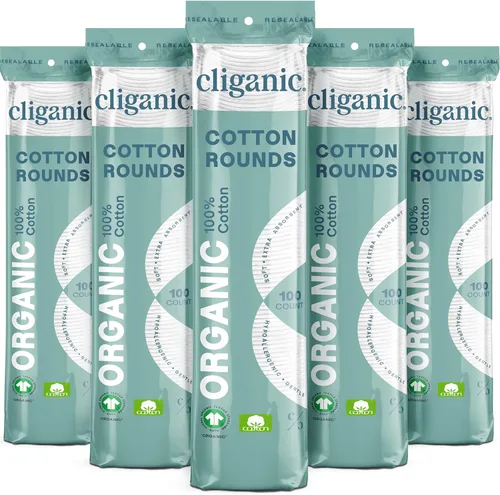 Vista 6 de Cliganic Redondas de algodón orgánico para cara, almohadillas