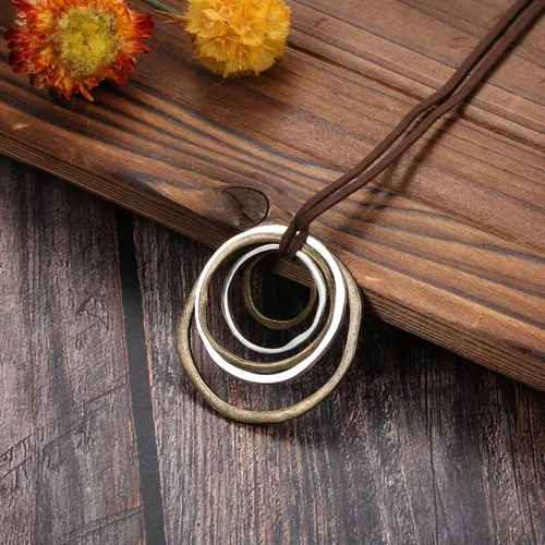 Vista 6 de SAILIMUE Juego de 6 collares largos con colgante para mujer, estilo bohemio, vintage, de madera, otoño, suéter, collar, plumas, libélula de la paz