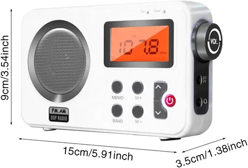 Vista 2 de Radio de ducha, radio de baño impermeable AM FM con pantalla LCD