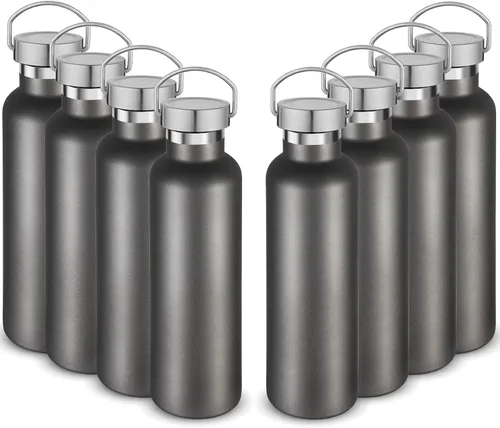 Vista 12 de Volhoply 24 onzas Botella de agua aislada con boca estándar con tapa de combinación de plástico y acero inoxidable, botellas de agua de 304 18/8