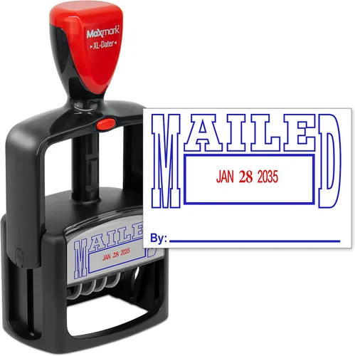 Vista 30 de MaxMark - Sello de fecha resistente estilo 5 con sello autoentintado E-MAILED - Tinta negra