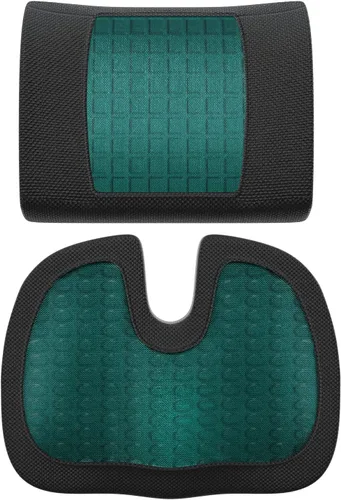 Vista 7 de Amazon Basics Cómodo cojín de asiento y soporte lumbar para sillas de oficina, espuma viscoelástica mejorada de gel, paquete de 2, rectangular