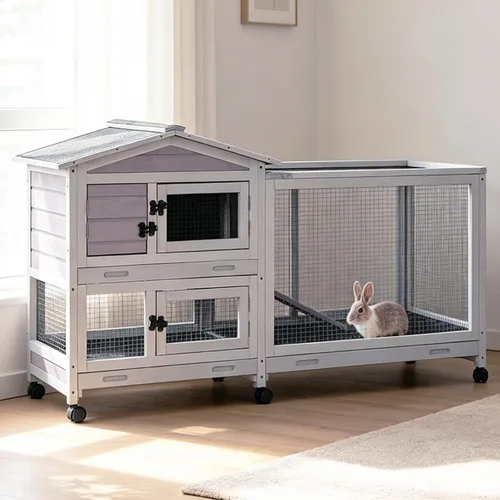 Vista 14 de GUTINNEEN Jaula para Mascotas de Conejo Correr Extensión Interior Pequeño Corral para Animales (Solo Corral)