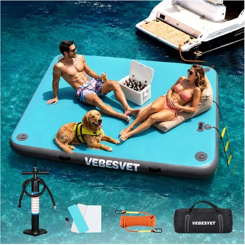 Vista 16 de Plataforma flotante inflable del muelle con la escalera suave Gris claro+negro