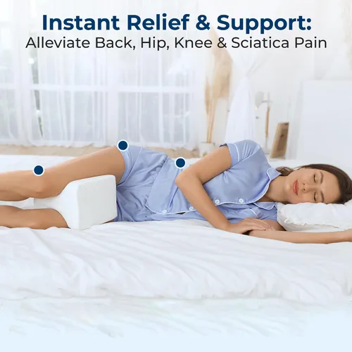Vista 4 de Elevon Almohada ortopédica de espuma viscoelástica con diseño ergonómico de ranura, almohada de apoyo cervical para aliviar el dolor de cuello