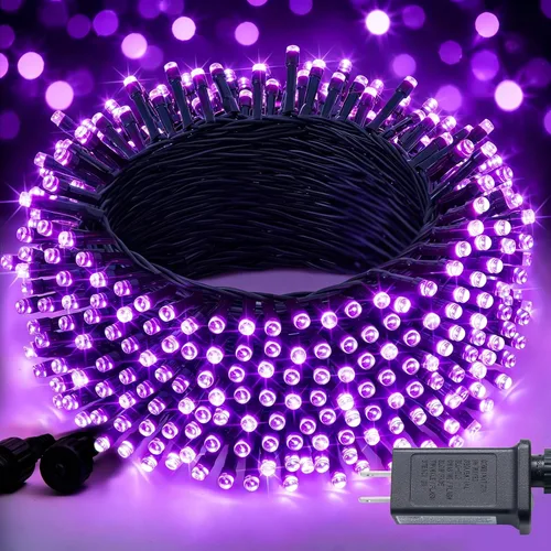 Vista 22 de JMEXSUSS - 250 luces LED de Navidad azules conectables, luces de cadena