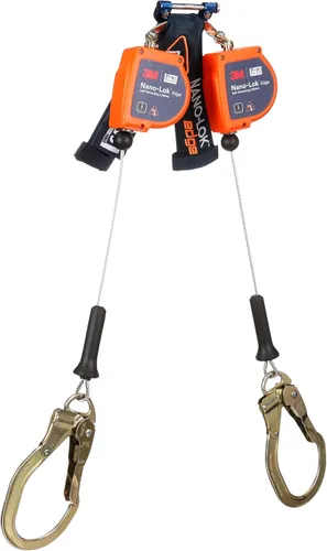 Vista 11 de 3M DBI-SALA Nano-Lok Edge Twin-Leg Personal Autorretráctil Lifeline 3500284, cable, gancho de acero para barras de refuerzo, 7 pies, Clase 2, ANSI