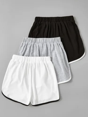Vista 2 de SHENHE Pantalones cortos de delfín elásticos de cintura alta para niña de 3 piezas