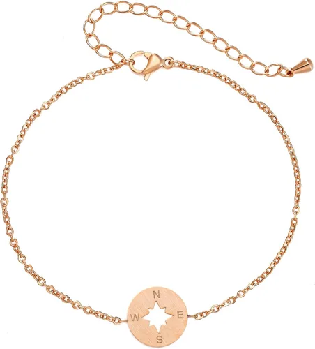 Vista 6 de Rosa Vila Compass Bracelet - Direction of Life & Id Be Lost Without You, Compass Jewelry, Woman's Friendship Bracelets for Best Friends
